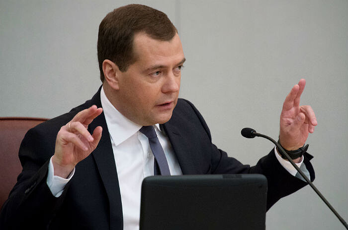 Дмитрий Медведев во время своего отчета перед Госдумой, Москва, 17 апреля 2013. Источник фото: РИА Новости/Сергей Гунеев