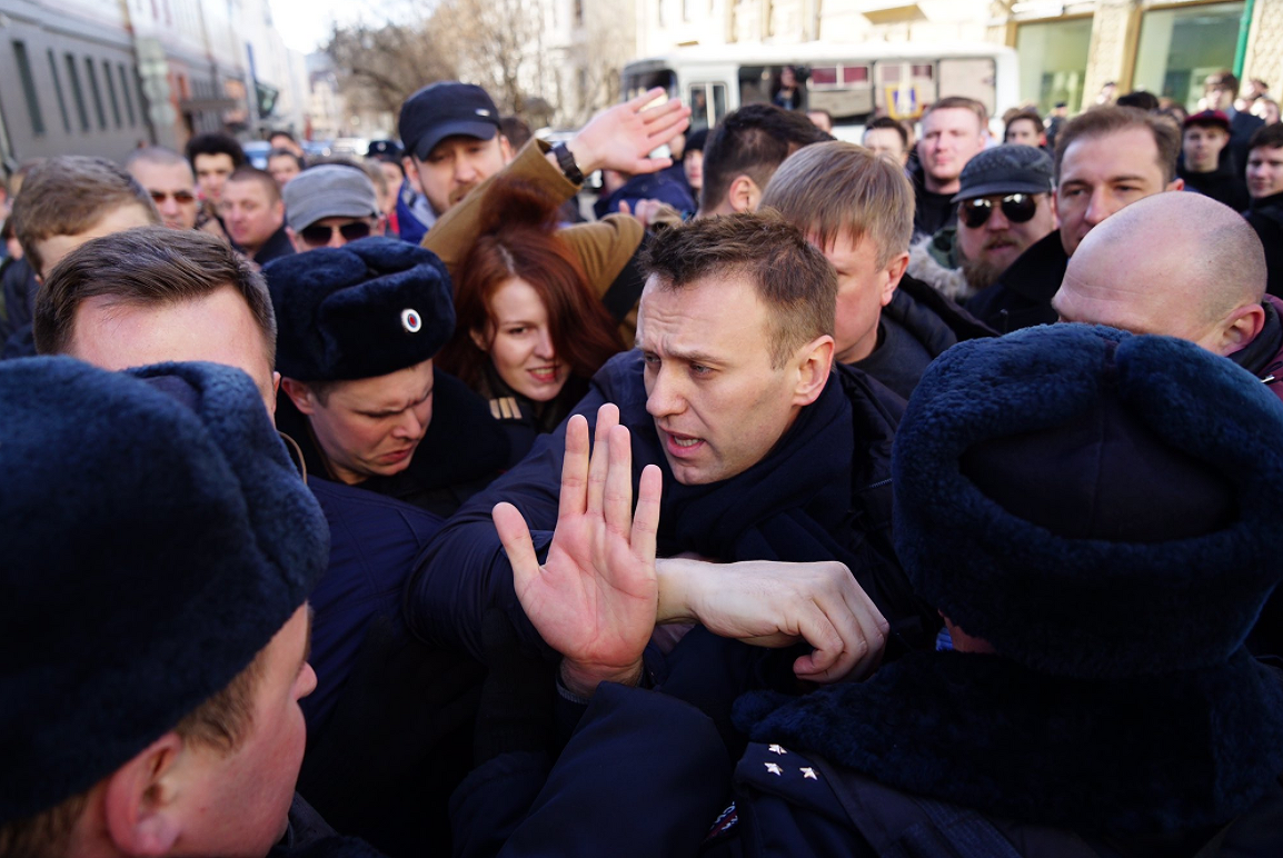 <p>Задержание Алексея Навального во время несогласованной акции &laquo;Он вам не Димон&raquo; в Москве.</p>