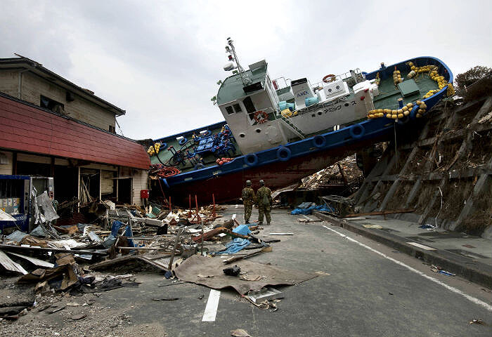 Последствия цунами в Онагава, Япония, 20 марта 2011. Источник: AP Photo / David Guttenfelder