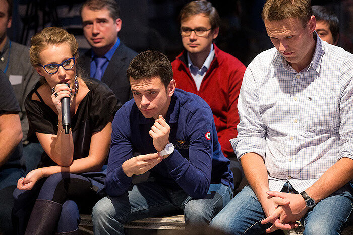 Собчак, Яшин и Навальный. Фото: Рустем Адагамов