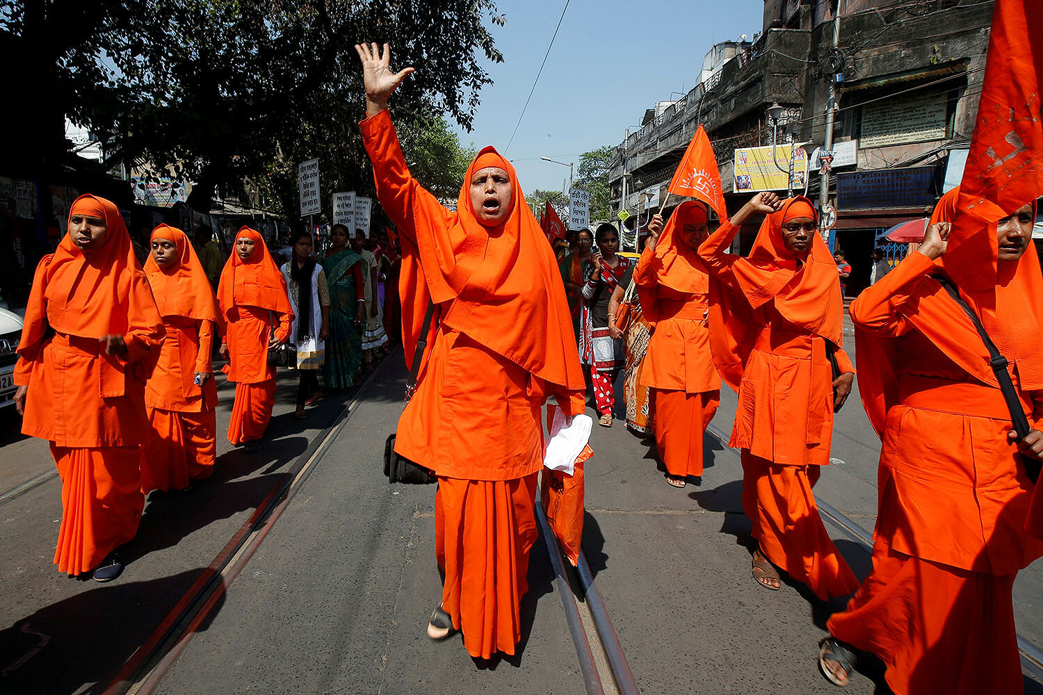 <p>Демонстрация за права женщин в Колкате, Индия</p>
