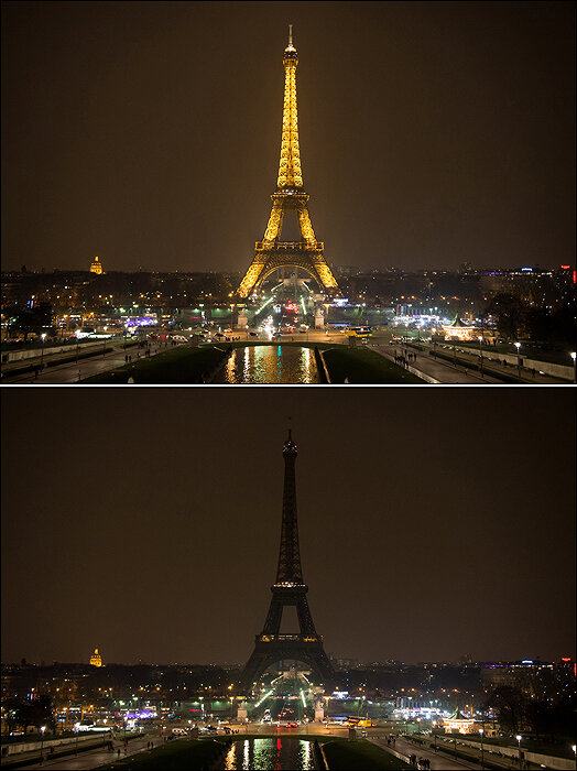 Акция «Час Земли», Франция, 23 марта 2013. Источник: AFP PHOTO BERTRAND LANGLOIS