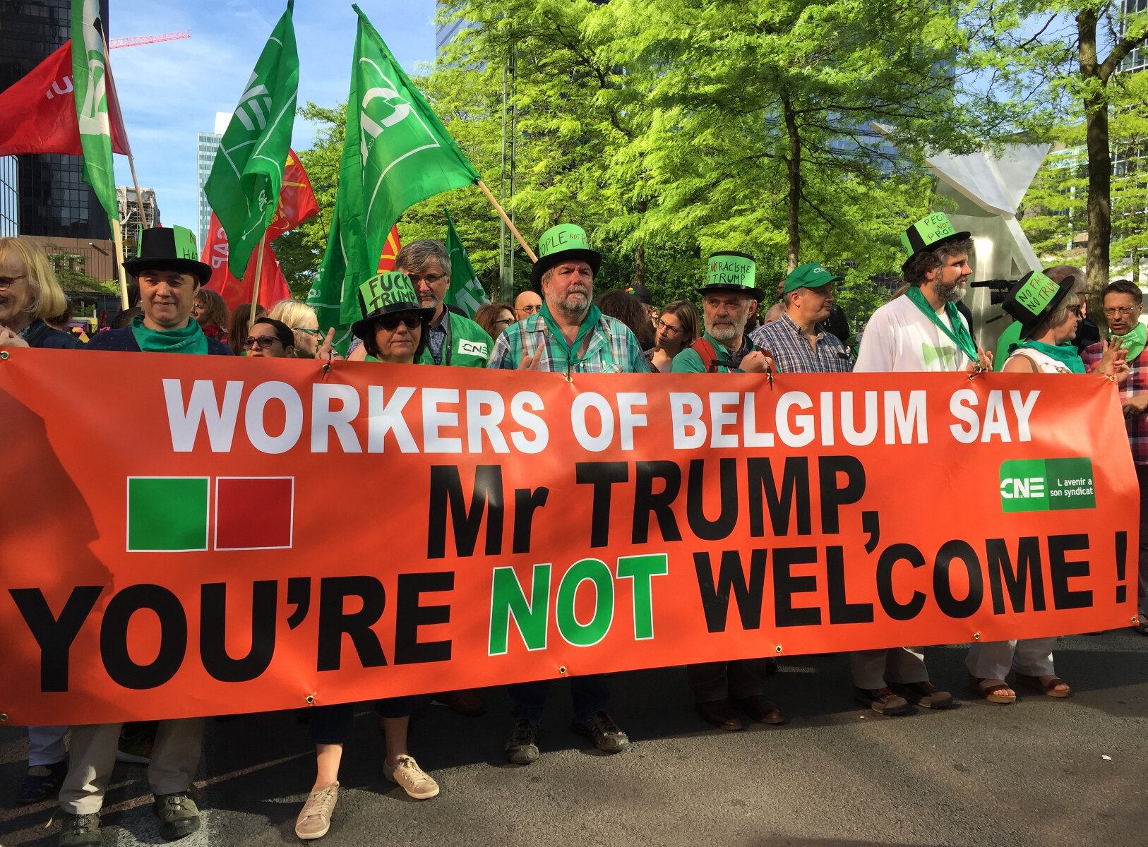 <p>&laquo;Рабочие Бельгии говорят&nbsp;&bdquo;Мистер Трамп, вам не рады&ldquo;&raquo;</p>