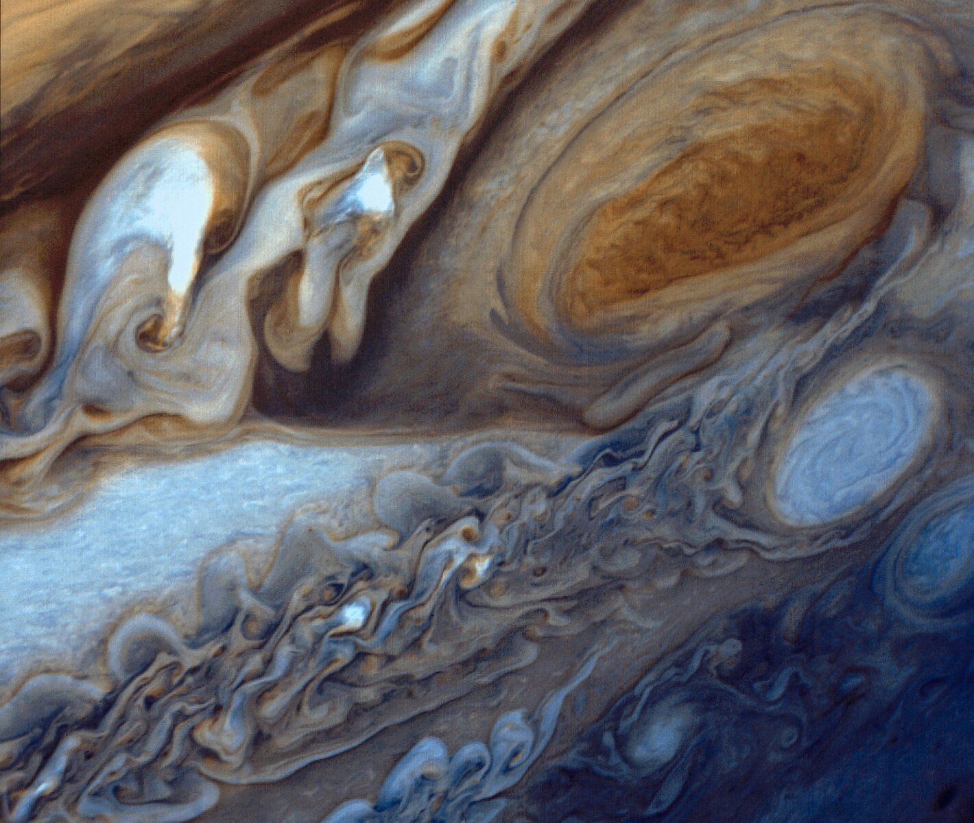<p>Изображение Юпитера, сделанное автоматическим зондом Вояджер-1.</p>